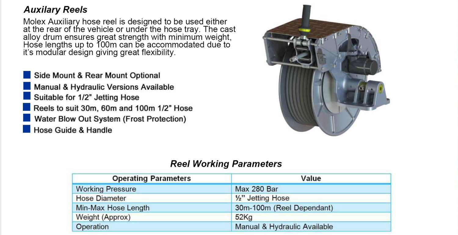 Molex Auxiliary Hose Reels